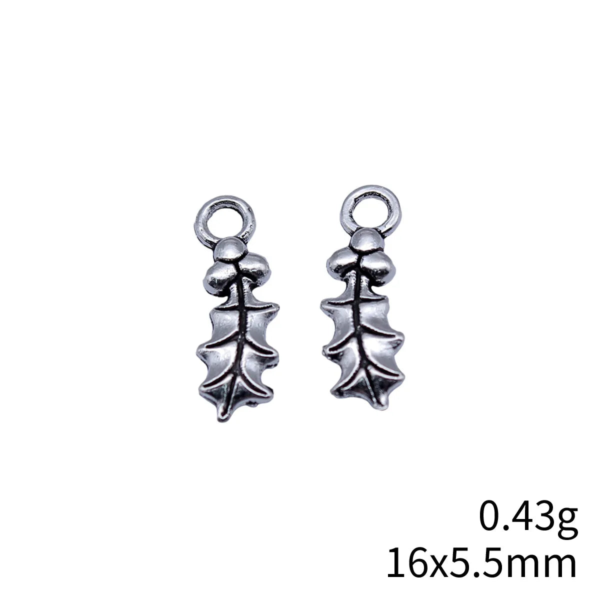 16x5.5mm 0.43g Antique Silver Zinc Alloy Leaf Charm Pendant for DIY Necklace Bracelet Jewelry Making