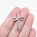 31x19mm 1.3g Multicolor Zinc Alloy Curved Cross Charm Pendant for DIY Necklace Bracelet Making