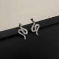 Luxury Copper Zircon Snake Drop Earrings Micro Pave Serpent Line Animal Zodiac Jewelry