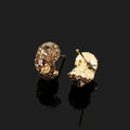 Luxury Coffee Brown Rhinestone C-Shaped Hoop Stud & Clip On No Piercing Elegant Crystal Earrings