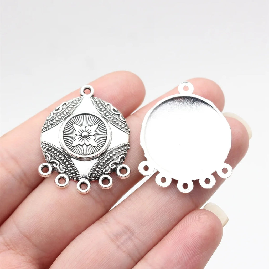 31.5x25.1mm 3g Multicolor Zinc Alloy Earring Connector Charm for DIY Earring Jewelry Making