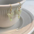 Handmade New Chinese Butterfly Drop Earrings Resin Natural Stone Artistic Designer Jewelry