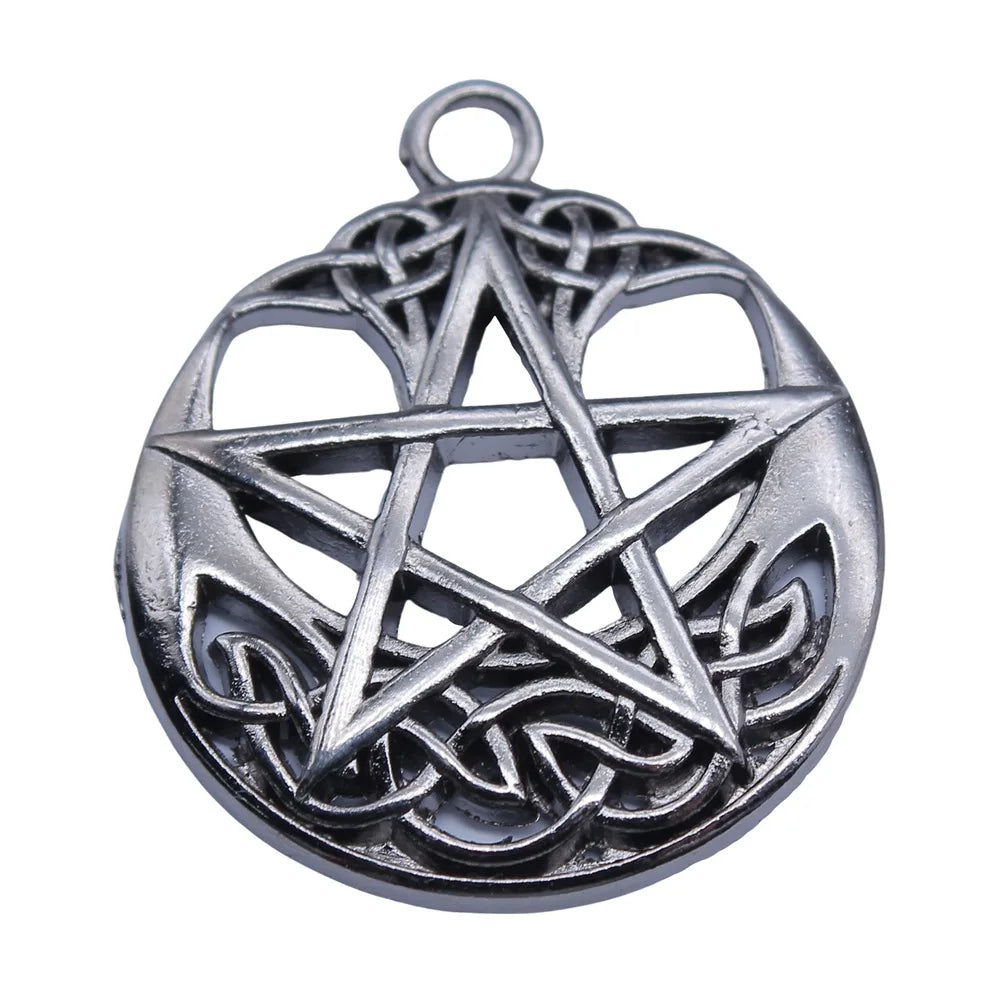 30x35mm 5.7g Zinc Alloy Witchcraft Five Point Star Charm Pendant for Gothic Necklace Bracelet DIY