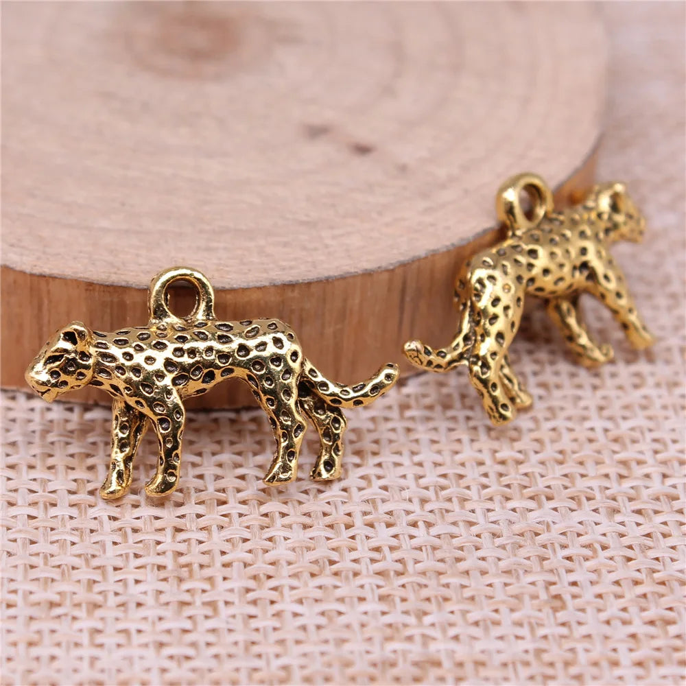 24x15mm 2.5g Zinc Alloy Leopard Charm Pendant for DIY Necklace Bracelet Jewelry Making