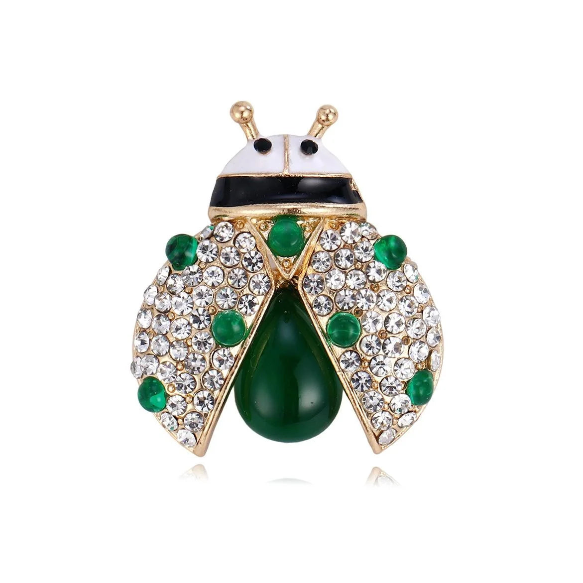 Luxury Ladybug Insect Brooch With Rhinestone Alloy Enamel Wings, Elegant Lapel Pin Corsage Gift