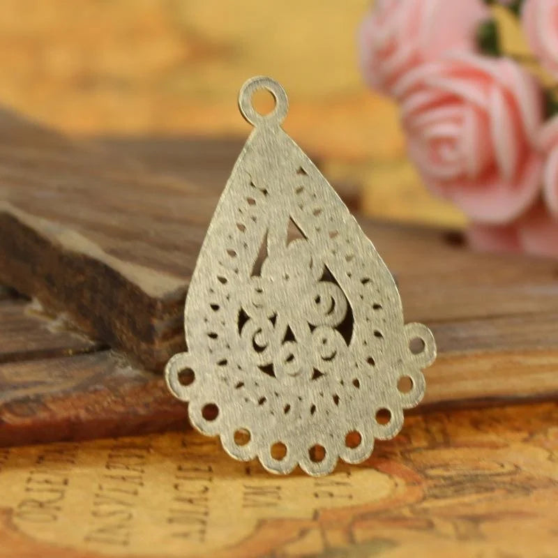 42x31MM Antique Silver Zinc Alloy Teardrop Charm Pendant for DIY Necklace Bracelet Jewelry Making