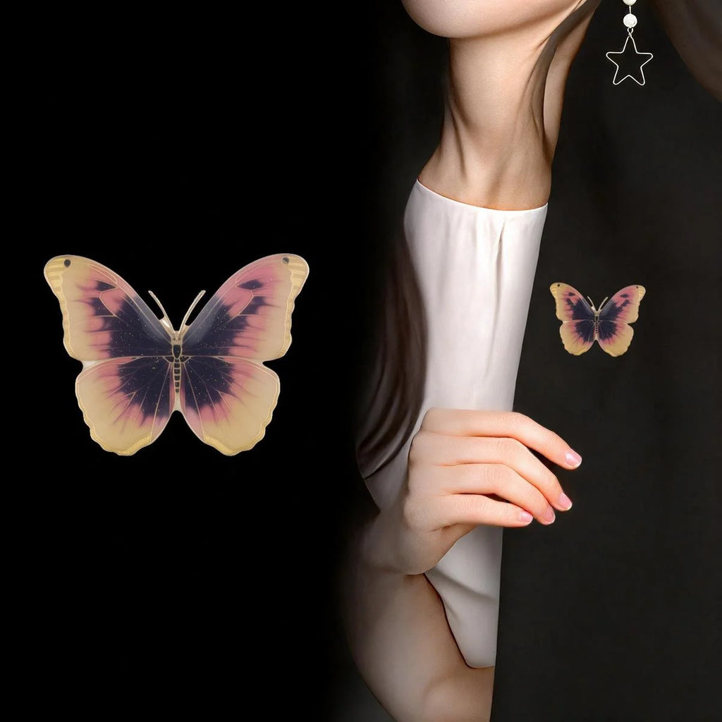 Elegant Forest Butterfly Enamel Alloy Brooch With Blue Yellow Wings, Luxury Lapel Pin Suit Corsage Gift