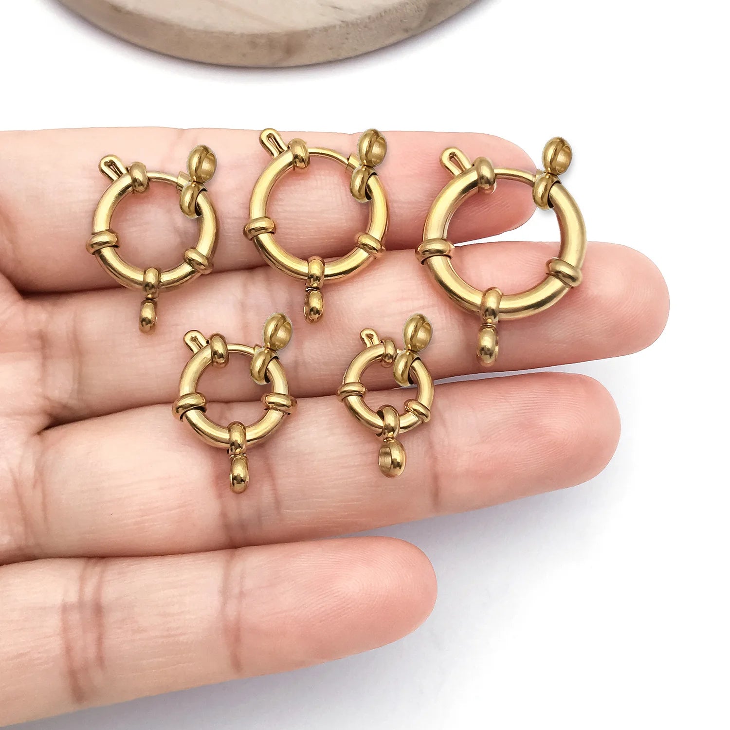 Stainless Steel Spring Lobster Clasp with Ring for Necklace and Bracelet Jewelry Making