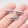 14x9.3mm 0.58g Antique Silver Zinc Alloy Three Hole Earring Connector Charm for DIY Earring Making