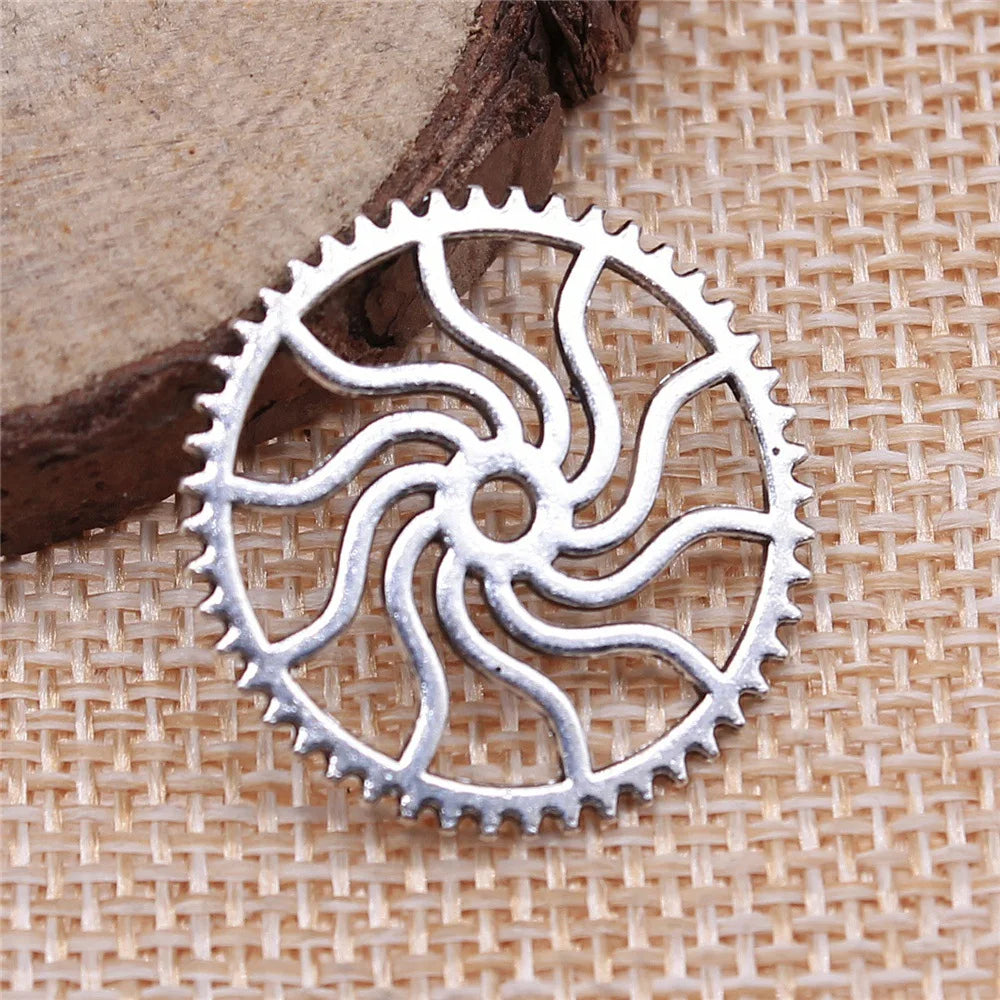 25mm 1.6g Multicolor Zinc Alloy Gear Charm Pendant for DIY Steampunk Necklace Bracelet Making