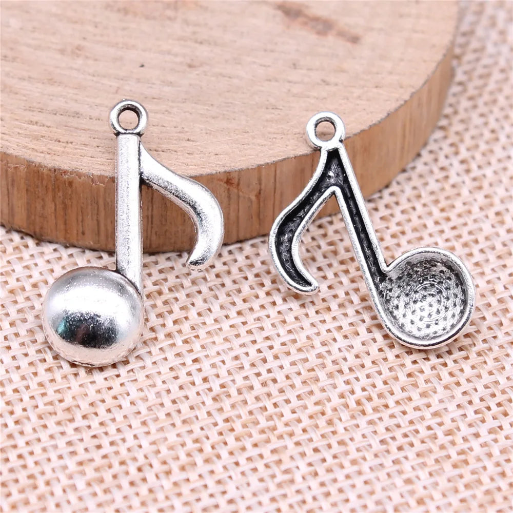22x17mm 1.7g Multicolor Zinc Alloy Music Note Charm Pendant for Music Bracelet Necklace Making