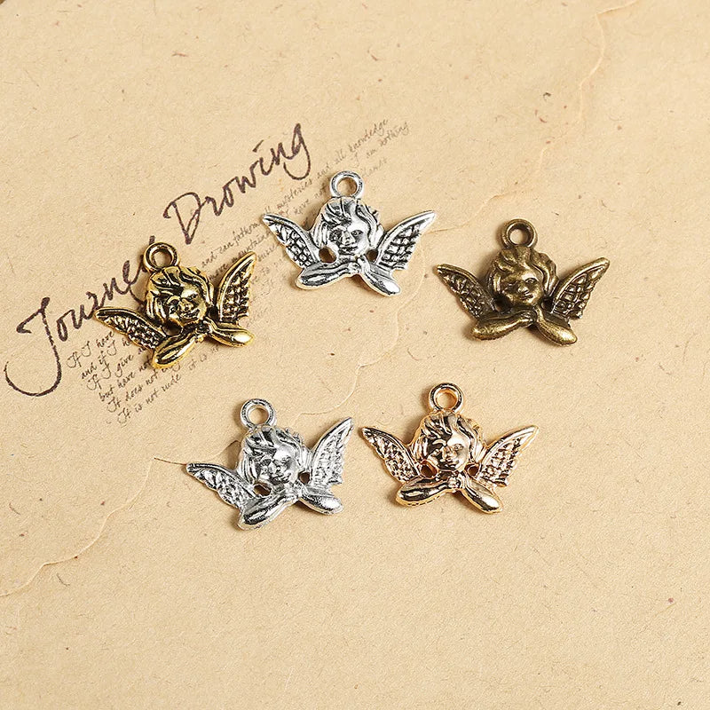 20x15MM Zinc Alloy Angel Charm Pendant for DIY Necklace Bracelet Jewelry Making