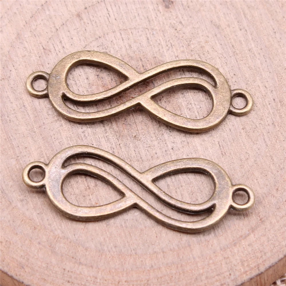 33x12mm 1.4g Multicolor Zinc Alloy Infinity Symbol Connector Charm for Handmade Jewelry Making