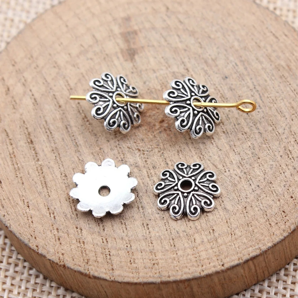 11x11x2.3mm 0.4g Multicolor Zinc Alloy Flower Bead Caps for Beaded Necklace Bracelet DIY Jewelry