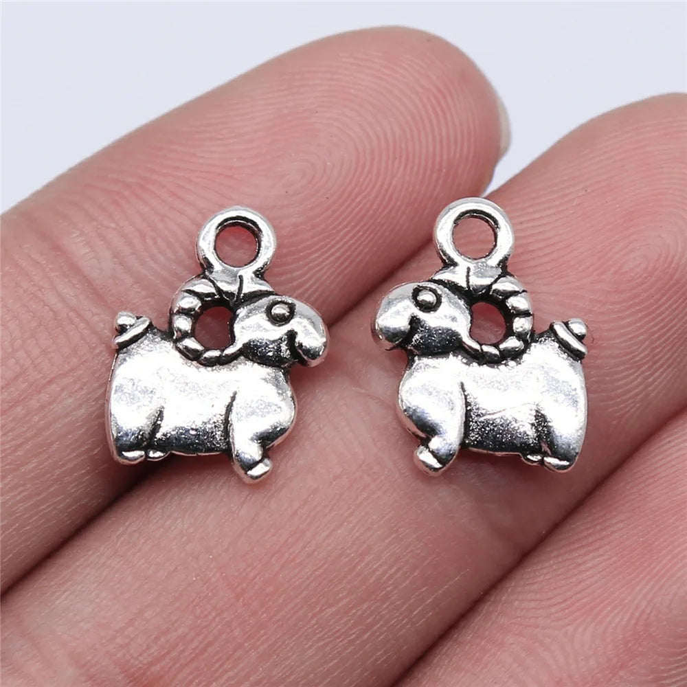 11x14mm 1.25g Antique Silver Zinc Alloy Sheep Charm Pendant for DIY Necklace Bracelet Jewelry Making