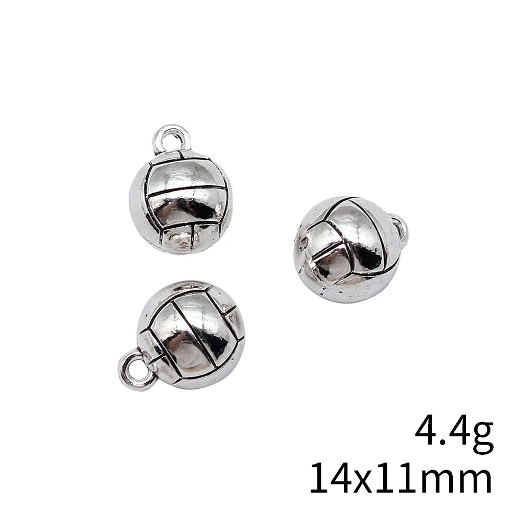 14x11mm 4.4g Multicolor Zinc Alloy 3D Volleyball Charm Pendant for DIY Necklace Bracelet Jewelry Making