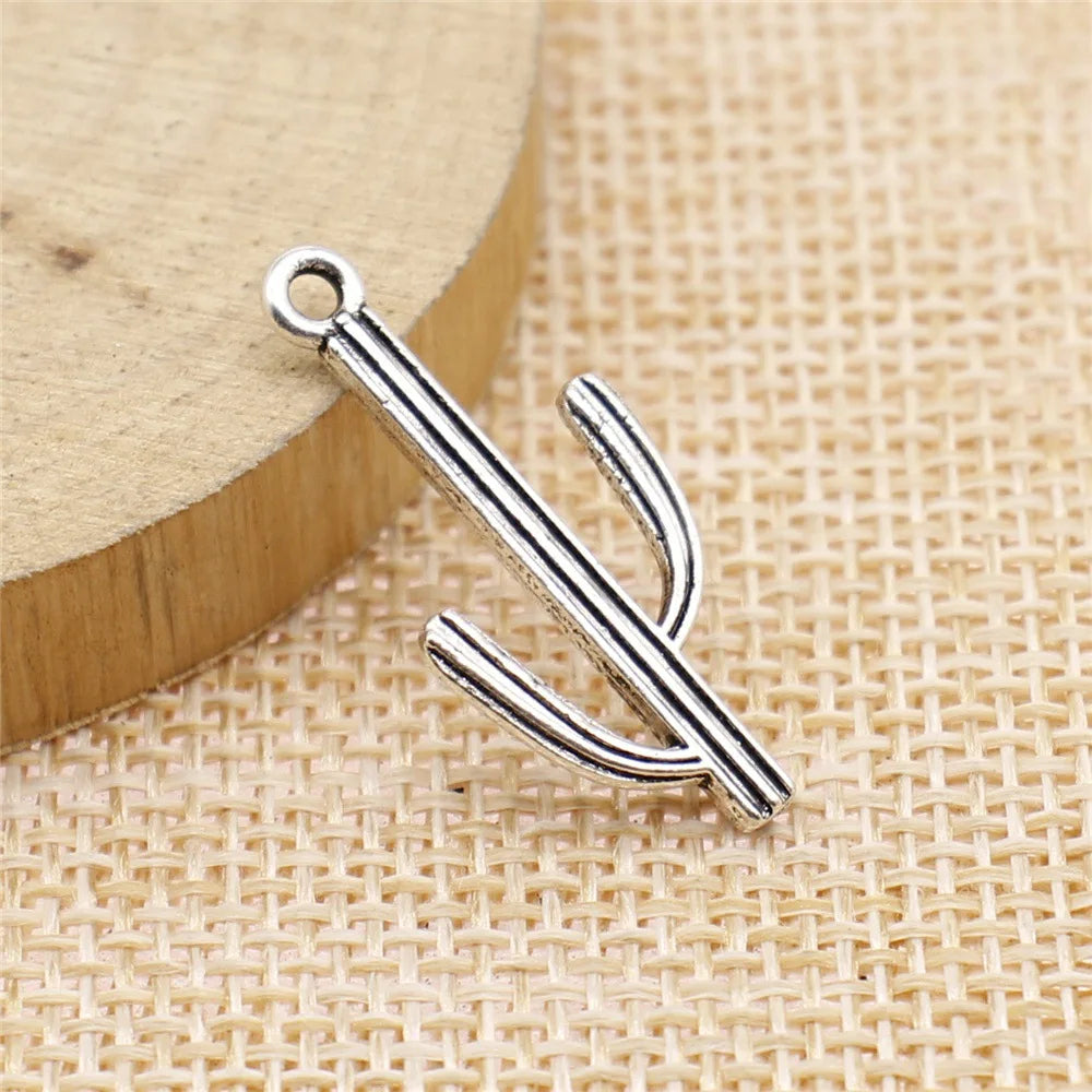 14x29mm 1.2g Multicolor Zinc Alloy Cactus Charm Pendant for DIY Necklace Bracelet Jewelry Making