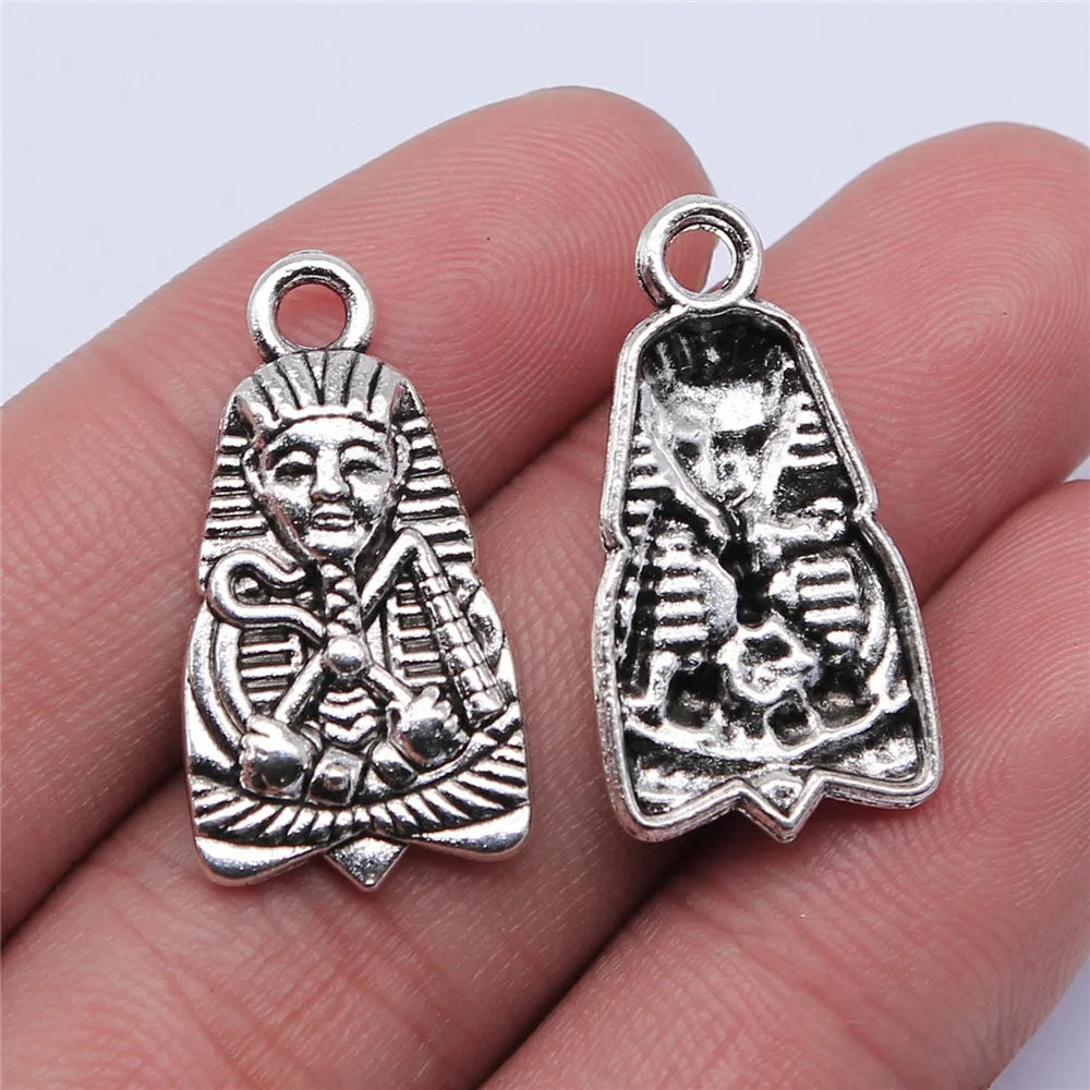 27x14mm 2g Multicolor Zinc Alloy Egyptian Pharaoh Pharaoh Head Charm Pendant for DIY Necklace Bracelet Jewelry