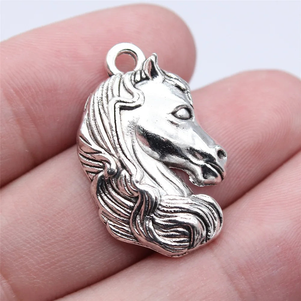 18x28mm 3.9g Multicolor Zinc Alloy Horse Head Charm Pendant for DIY Necklace Bracelet Jewelry Making
