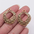 30x25mm 3g Multicolor Zinc Alloy Hollow Flower Wreath Charm Pendant for DIY Necklace Making