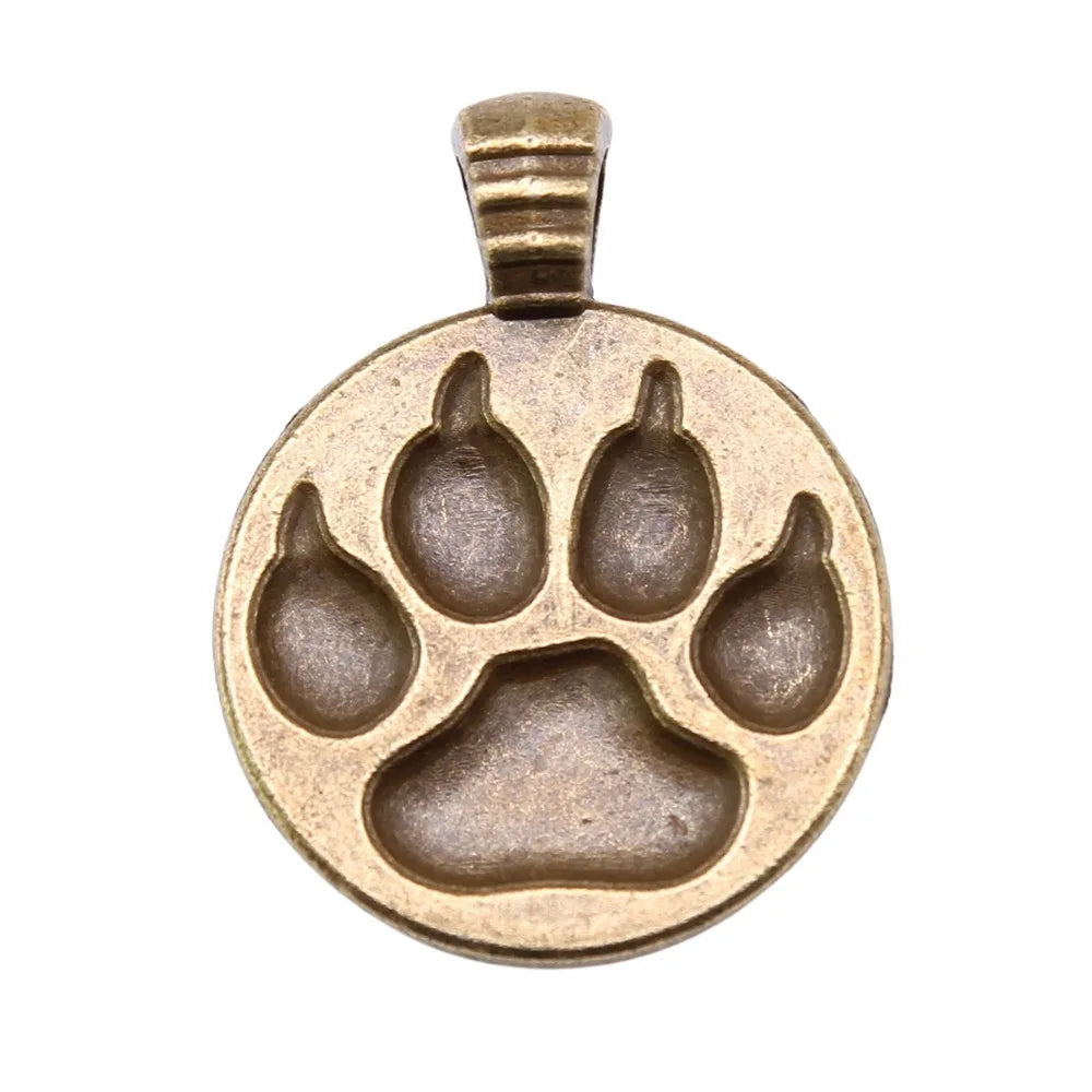 21x28mm 3.2g Antique Bronze Zinc Alloy Dog Paw Bear Paw Charm Pendant for DIY Jewelry Making