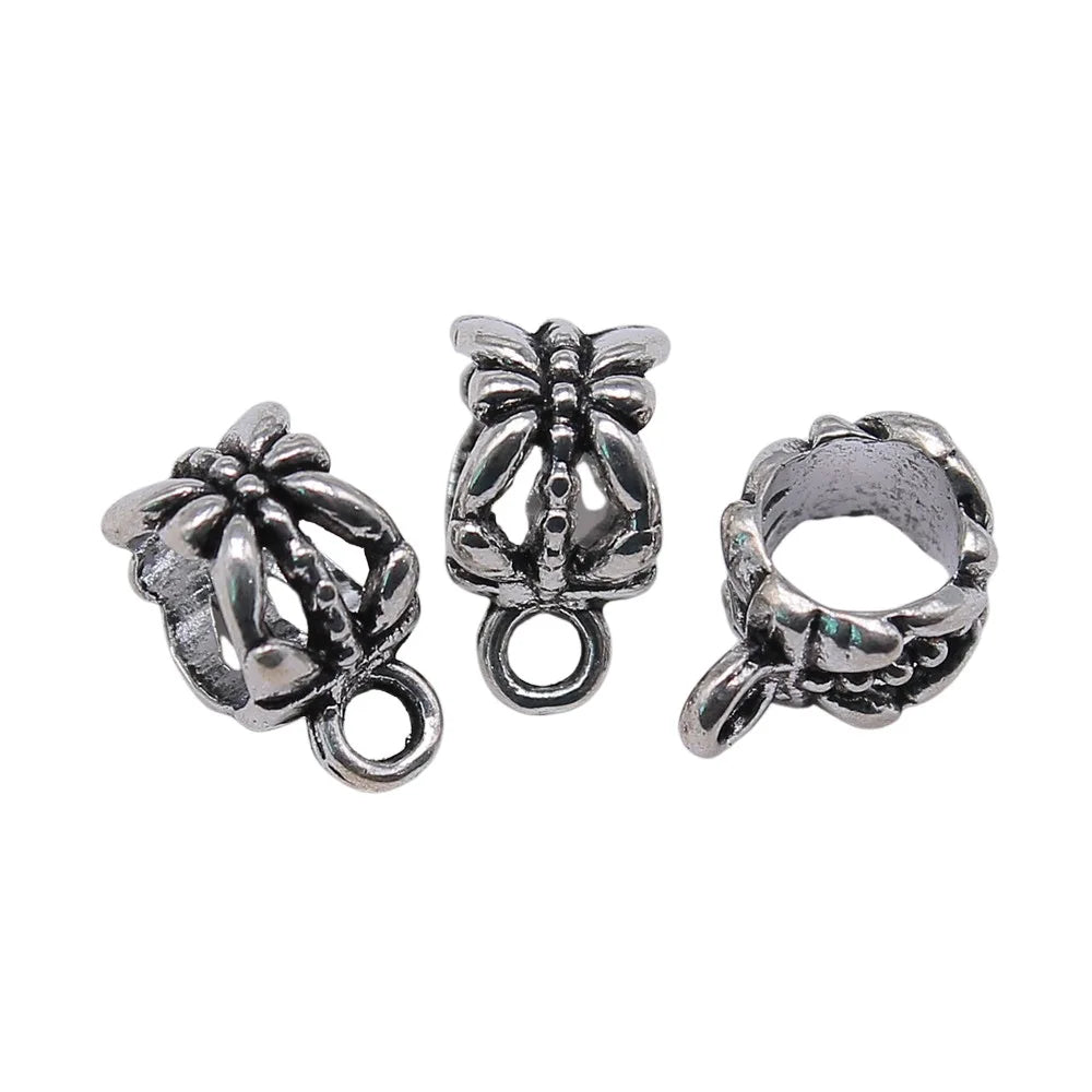 11x7x6mm 0.8g Antique Silver Zinc Alloy Pendant Bails Connector Charms for DIY Jewelry Making