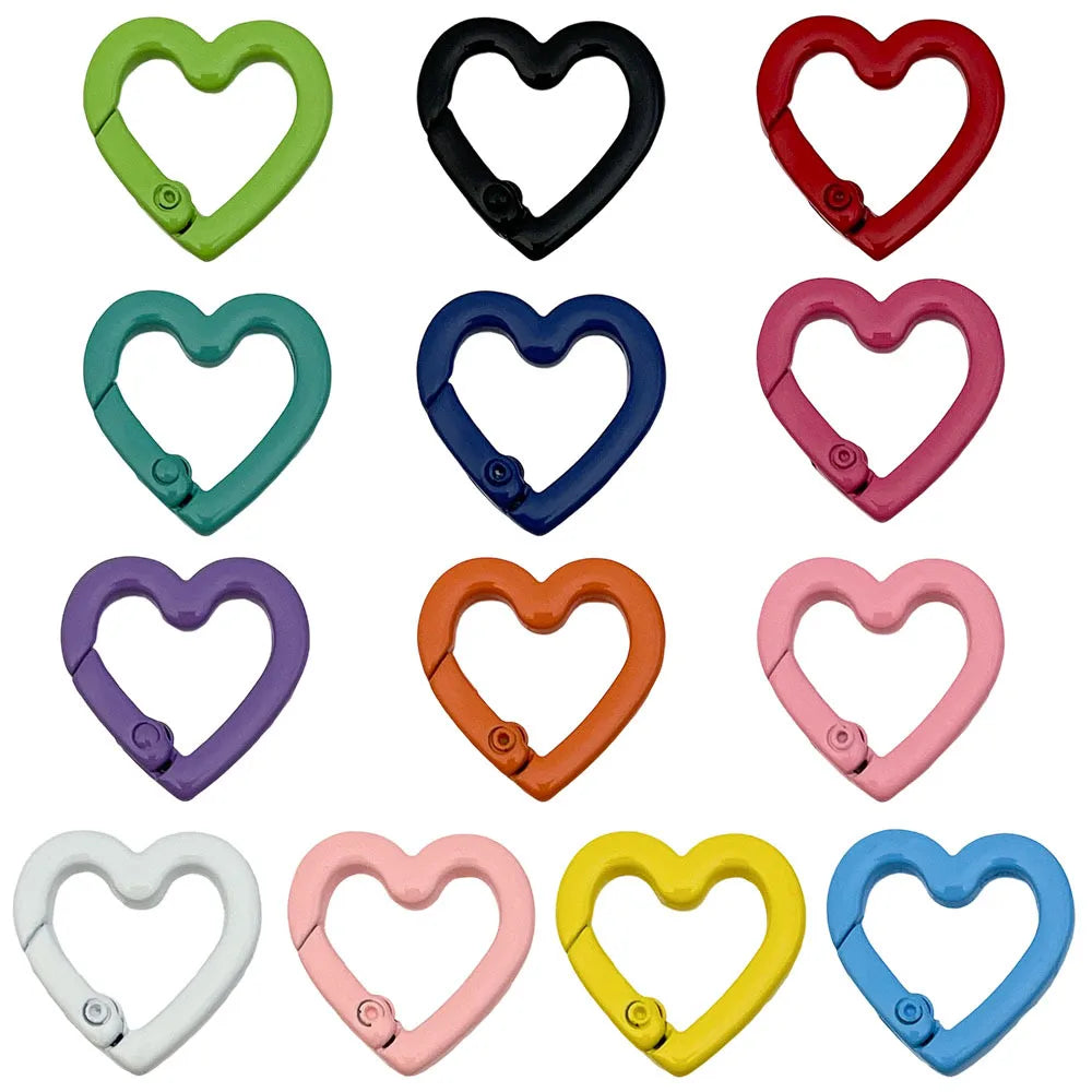 Enamel Zinc Alloy Dog Heart Lobster Clasps