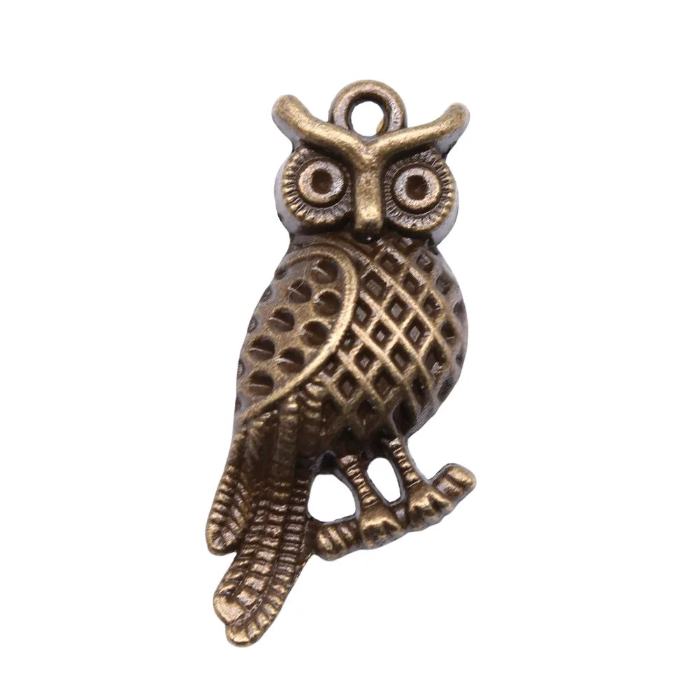 33x15mm 2.5g Multicolor Zinc Alloy Owl Cat Charm Pendant for DIY Necklace Bracelet Jewelry Making