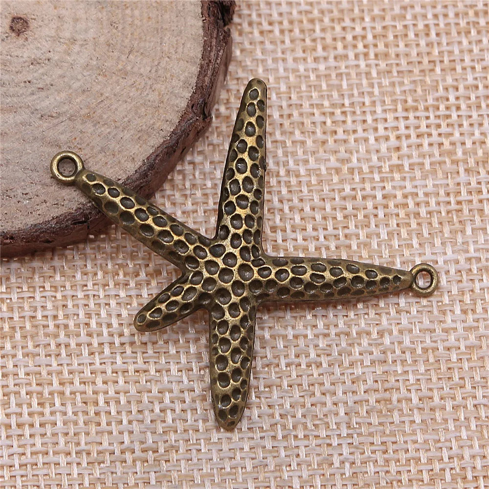 40x33mm 3g Multicolor Zinc Alloy Starfish Connector Charm for DIY Necklace Bracelet Jewelry Making