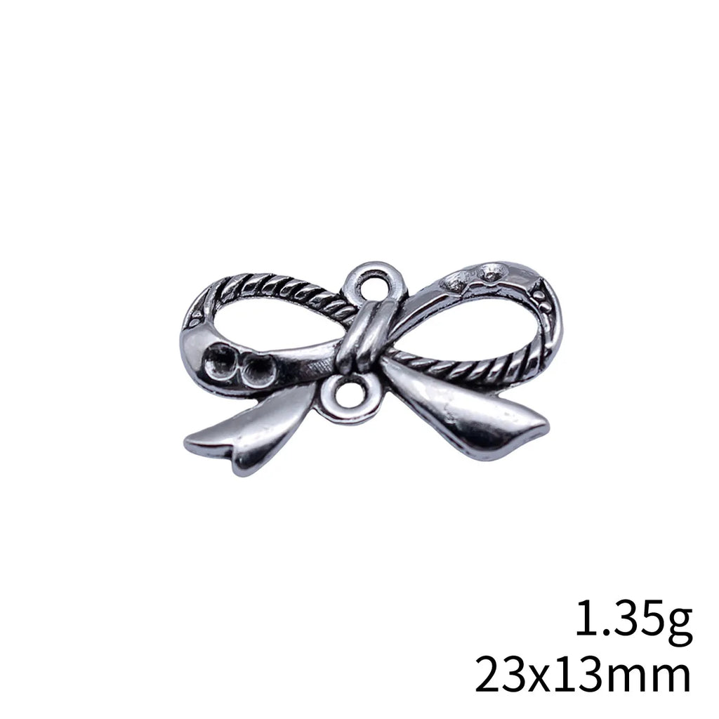 23x13mm 1.35g Antique Silver Zinc Alloy Bowknot Butterfly Connector Charm for DIY Jewelry Making