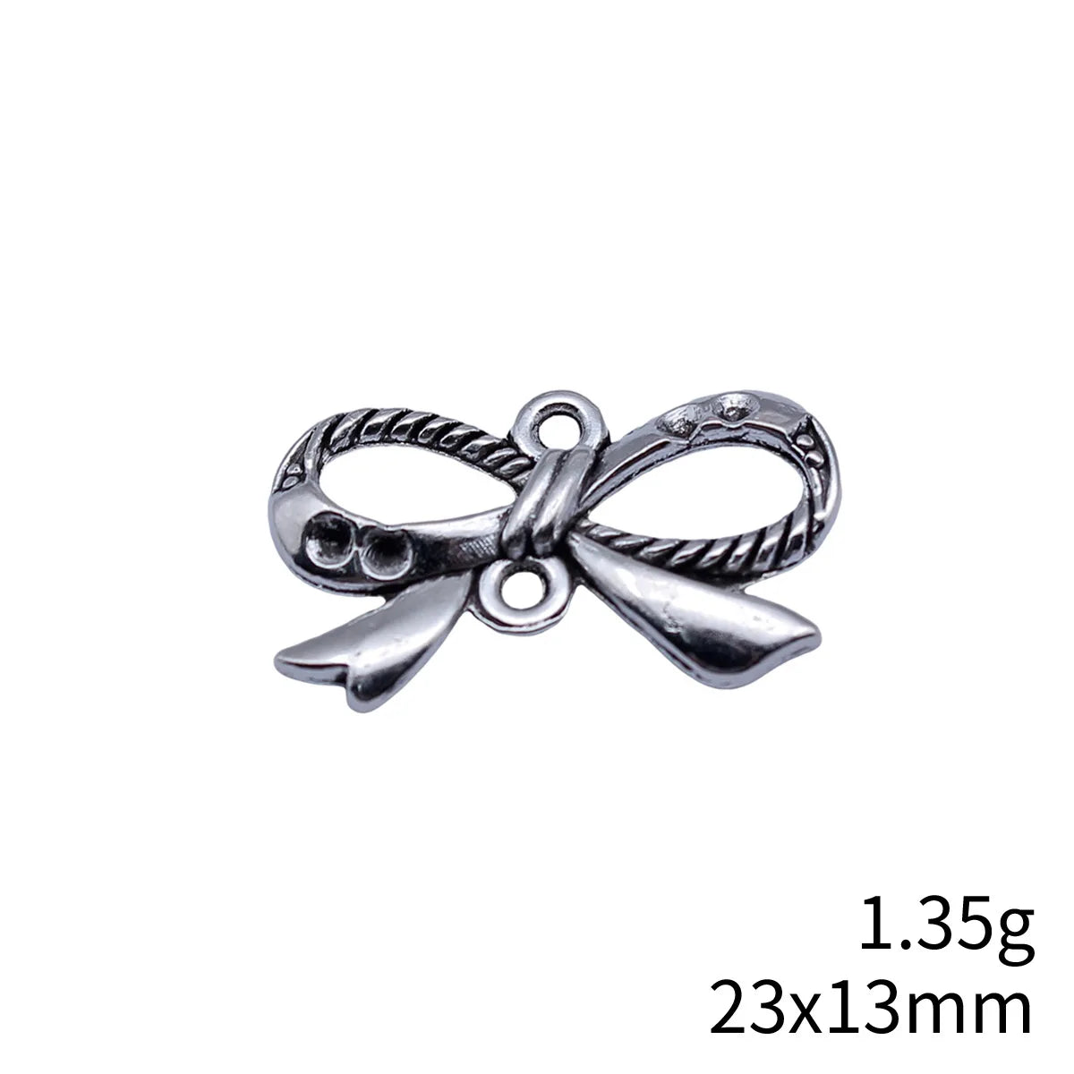 23x13mm 1.35g Antique Silver Zinc Alloy Bowknot Butterfly Connector Charm for DIY Jewelry Making