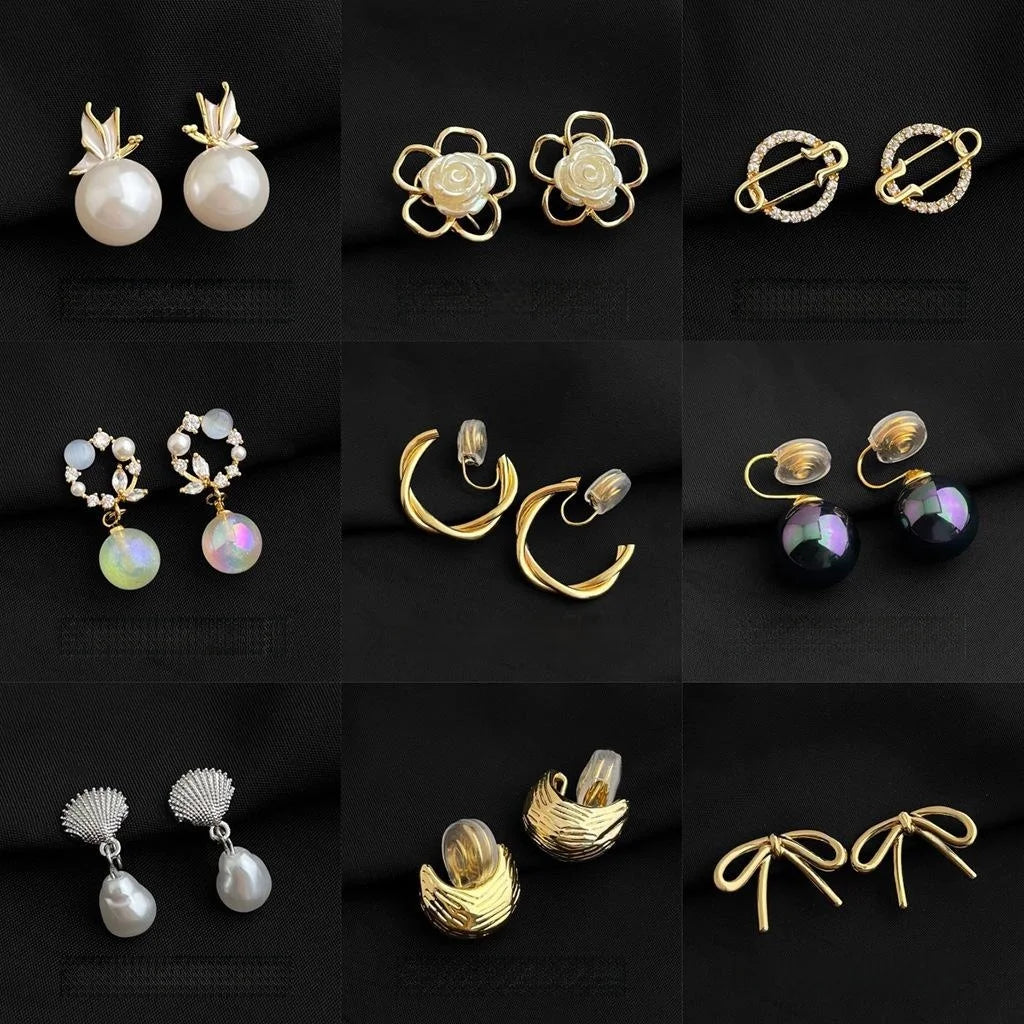 18K Gold Plated Copper Double Layer Spiral Clip-On Drop Earrings French Vintage No Piercing Jewelry