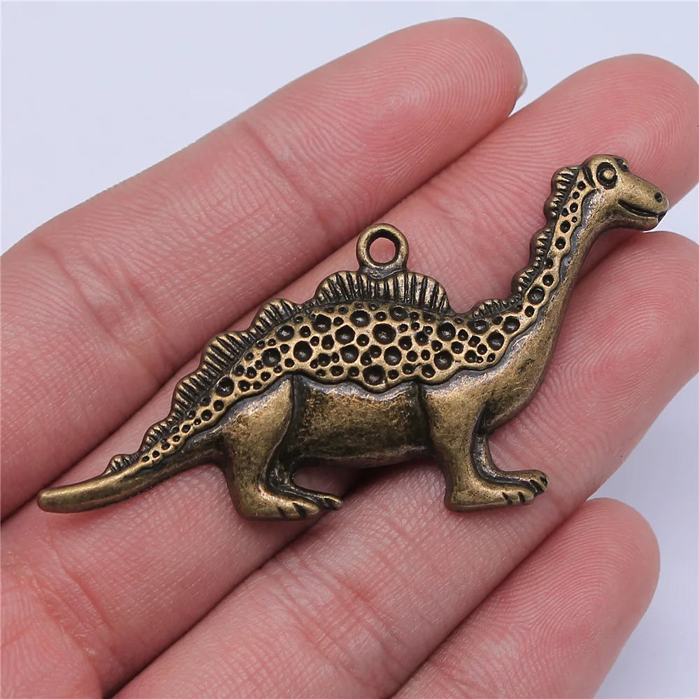 63x31mm 8.4g Multicolor Zinc Alloy Dinosaur Charm Pendant for Cute Animal DIY Jewelry Making