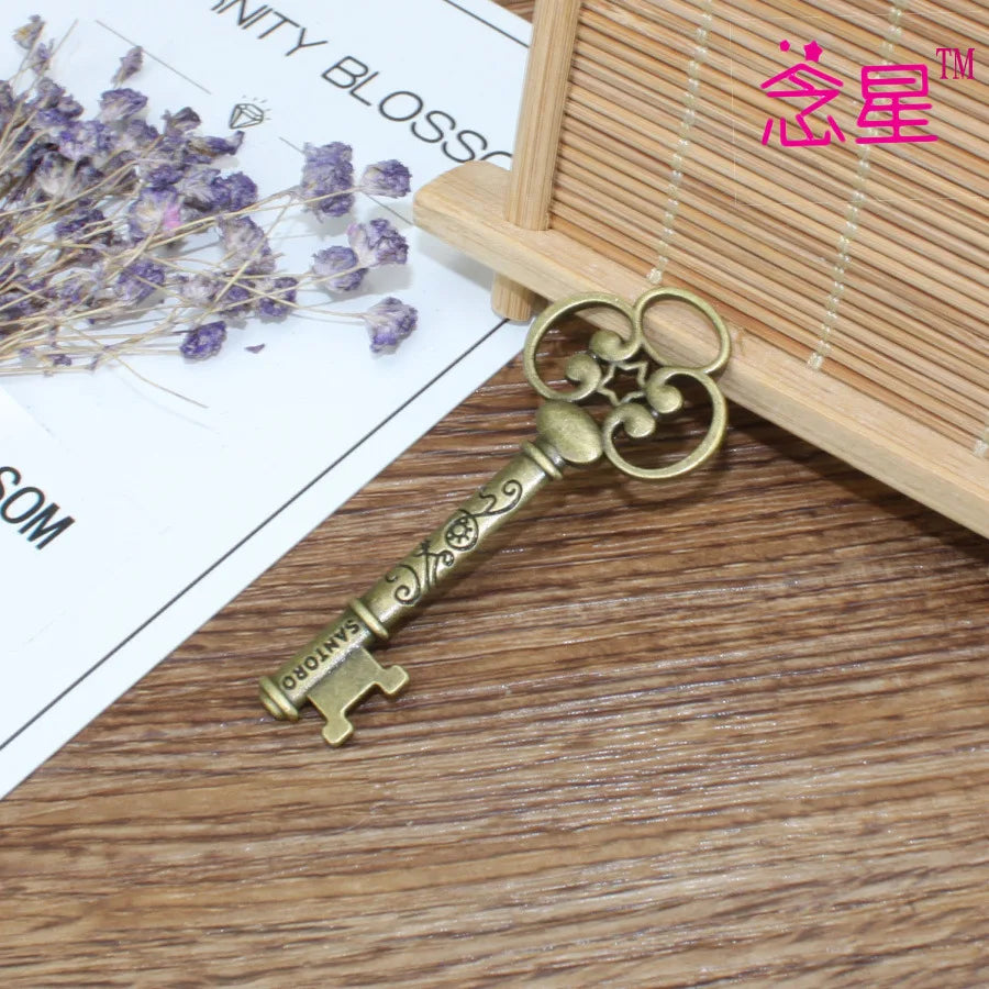 60x25mm Antique Silver Zinc Alloy Key Charm Pendant for DIY Necklace Bracelet Jewelry Making