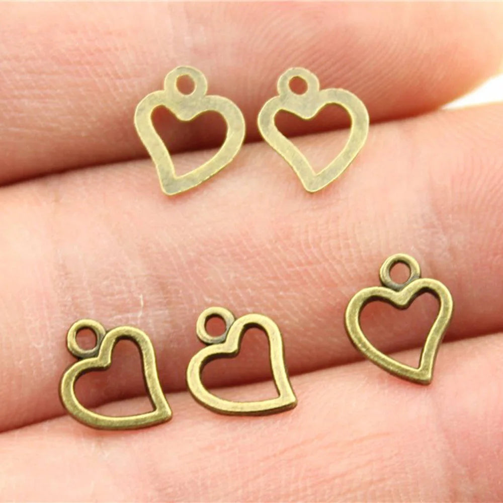 10x8mm 0.2g Multicolor Zinc Alloy Small Heart Charm Pendant for DIY Bracelet Necklace Making