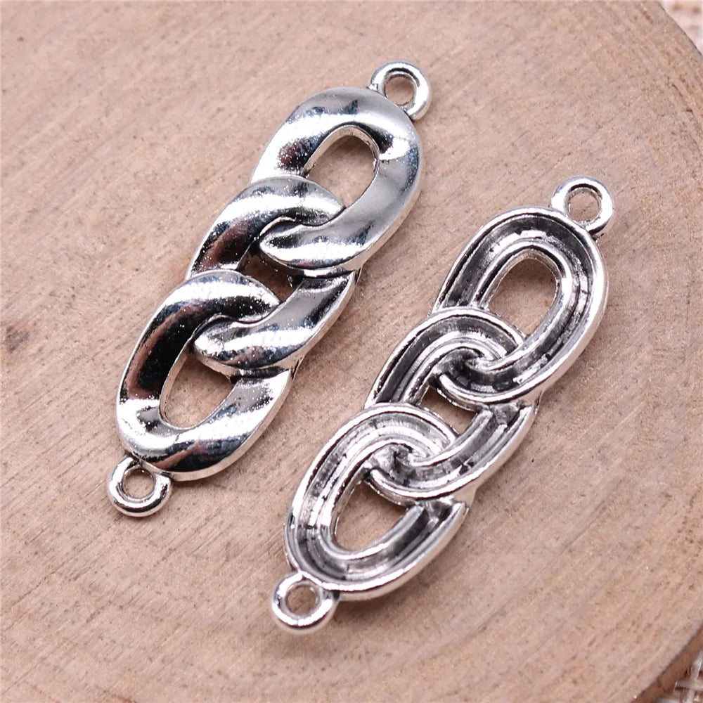 34x10mm 2.9g Antique Silver Zinc Alloy Chain Link Connector Charm for DIY Necklace Bracelet Making