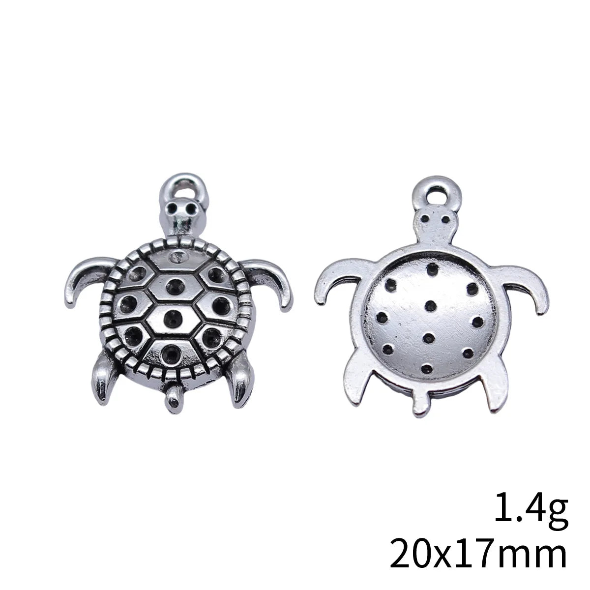 20x17mm 1.4g Antique Silver Zinc Alloy Sea Turtle Charm Pendant for Necklace Bracelet DIY Jewelry