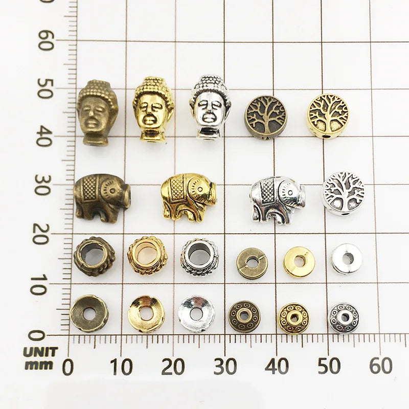Zinc Alloy UFO Elephant Spacer Beads Loose Metal Beads for DIY Beaded Bracelet