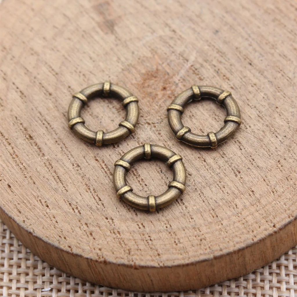 12x12mm 0.59g Multicolor Zinc Alloy Round Ring Connector Charm for DIY Jewelry Making