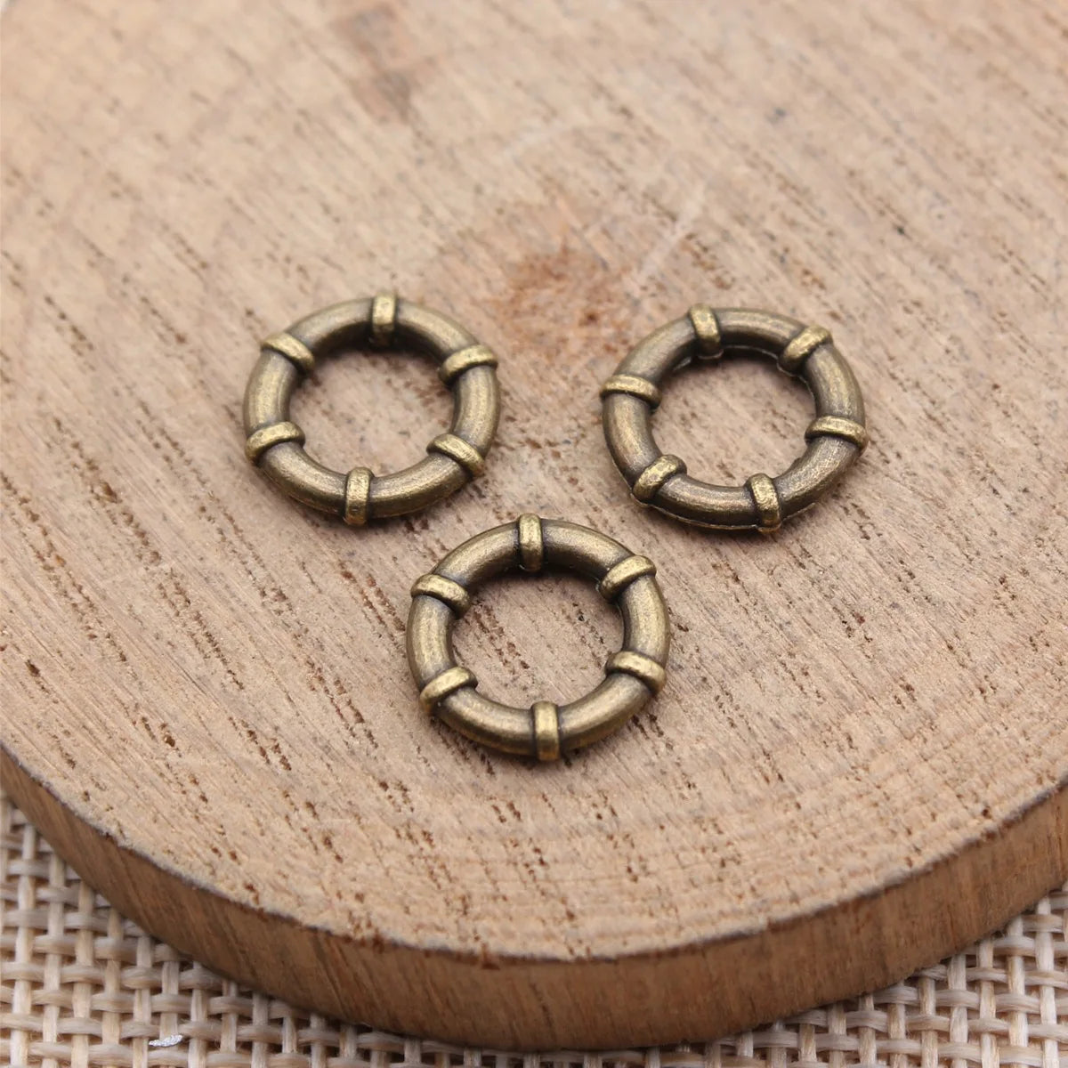 12x12mm 0.59g Multicolor Zinc Alloy Round Ring Connector Charm for DIY Jewelry Making