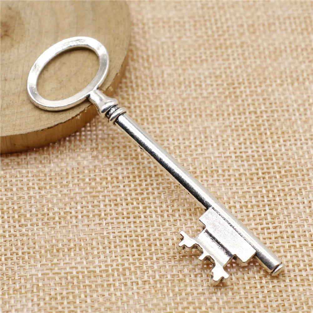 79mm 8.6g Multicolor Zinc Alloy Key Charm Pendant for DIY Necklace Bracelet Jewelry Making