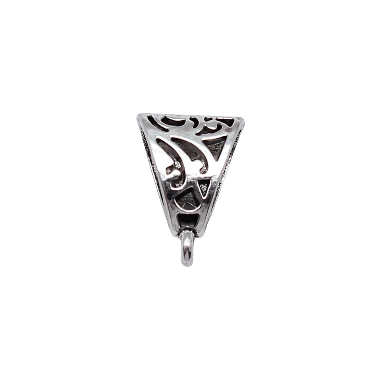 11x11x7mm 1.2g Antique Silver Zinc Alloy Inverted Triangle Three Hole Pendant Bail Connector for DIY Jewelry