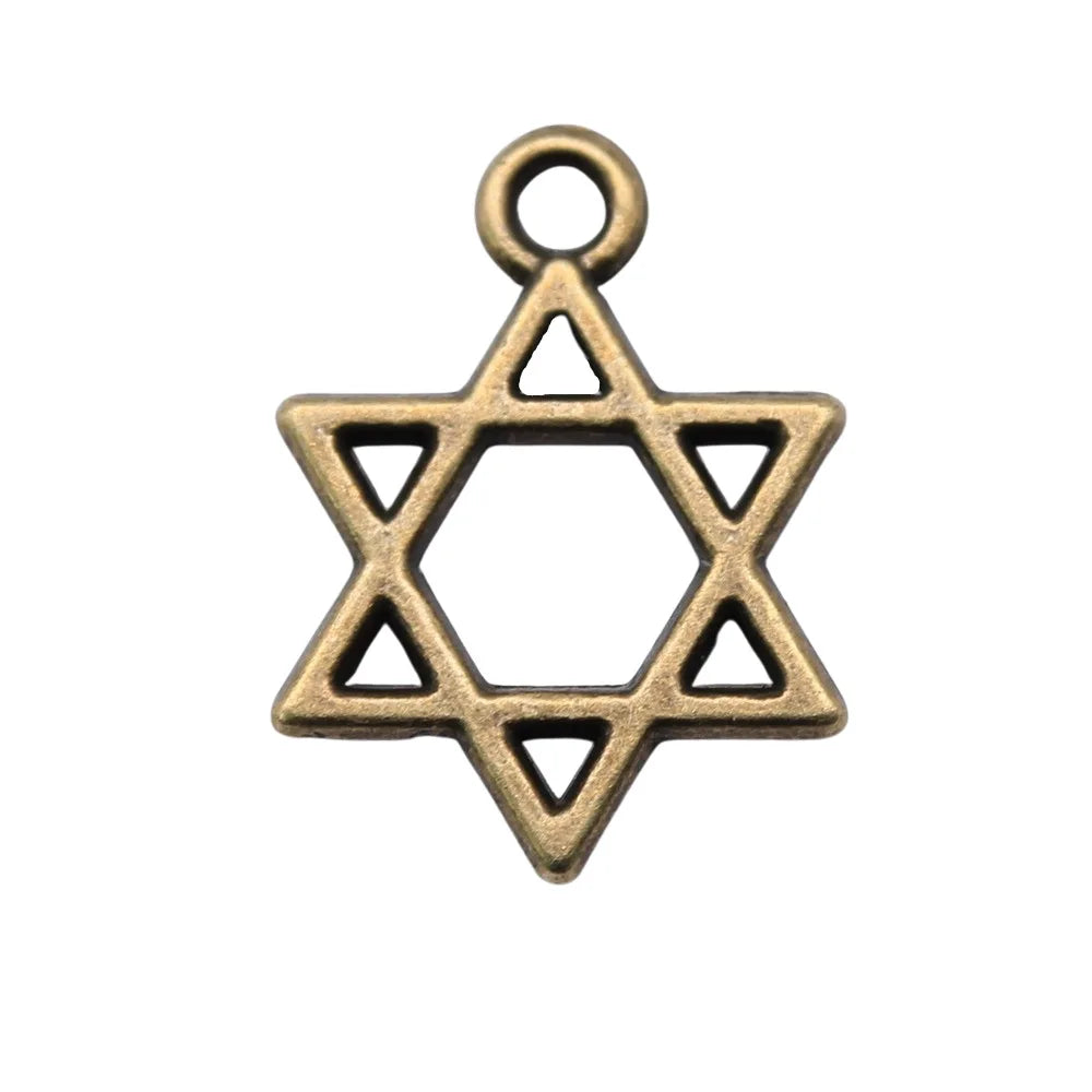17x13mm 0.7g Multicolor Zinc Alloy Star of David Charm Pendant for DIY Bracelet Necklace Making