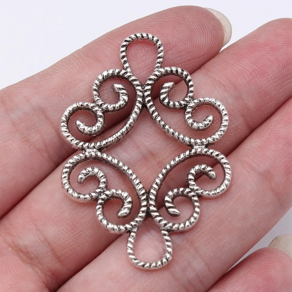 45x32mm 3.7g Multicolor Zinc Alloy Geometric Flower Connector Charm for DIY Jewelry Making