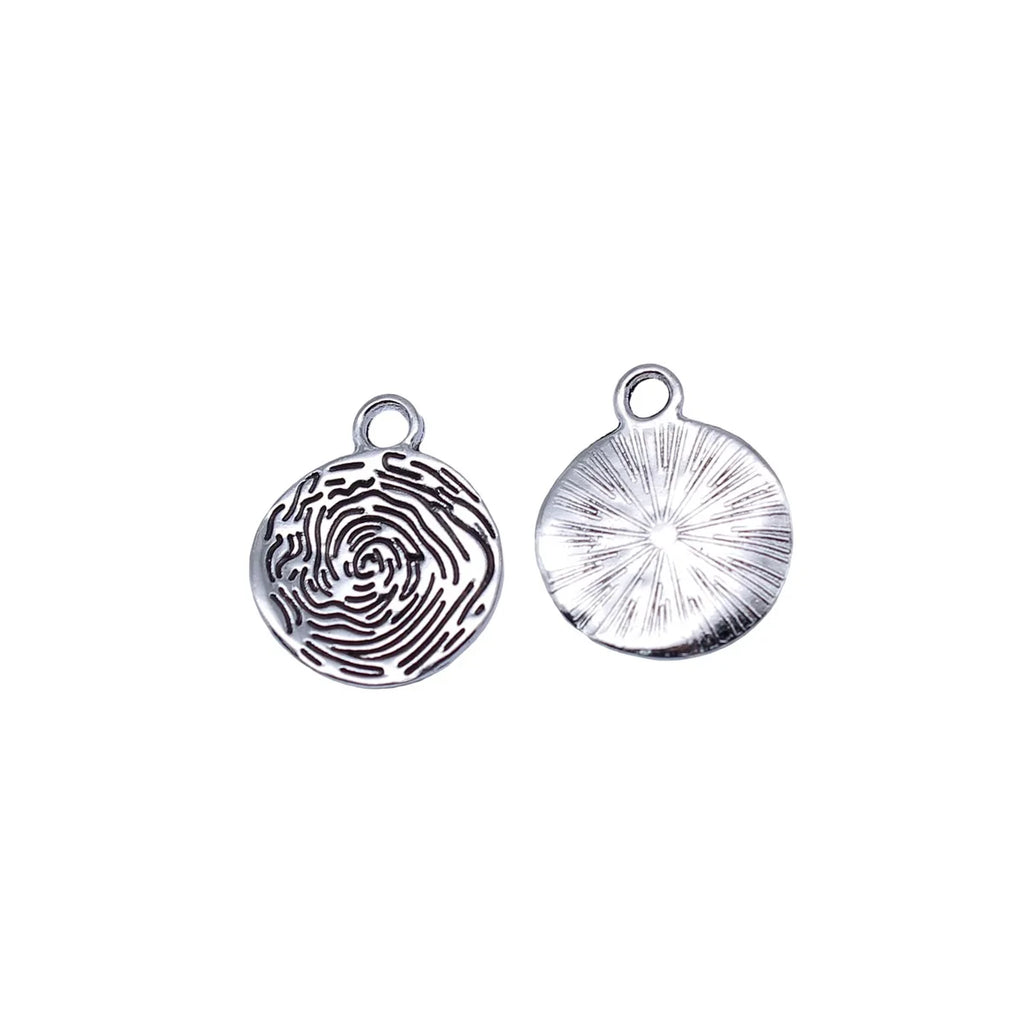 19x15mm 1.05g Antique Silver Zinc Alloy Round Placemat Cushion Charm Pendant for Necklace Bracelet Jewelry Making