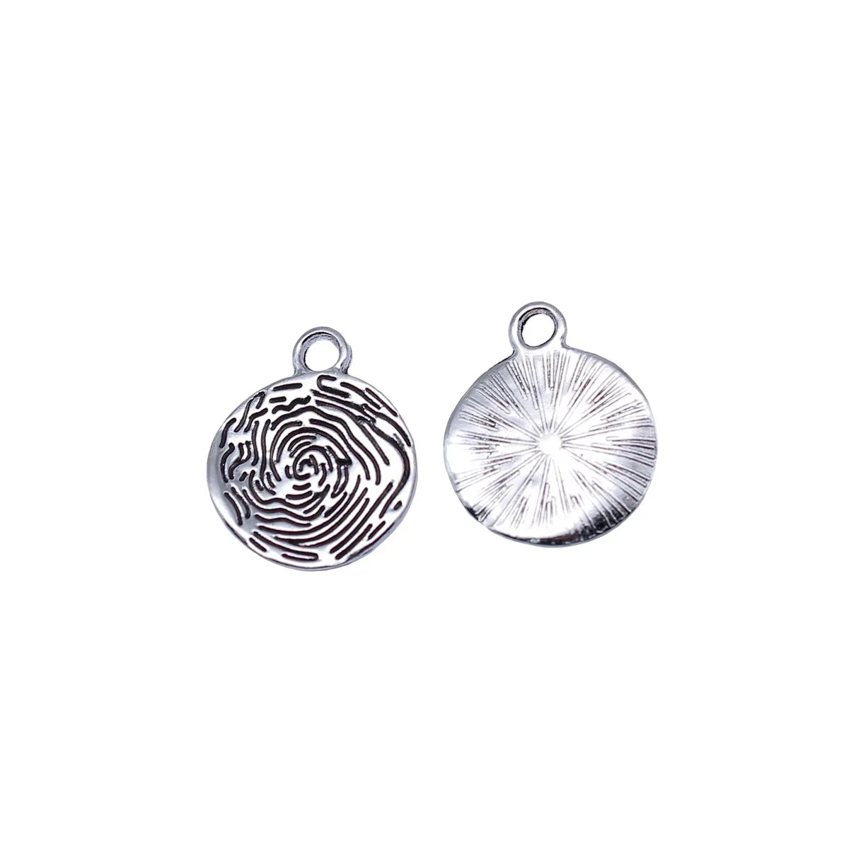 19x15mm 1.05g Antique Silver Zinc Alloy Round Placemat Cushion Charm Pendant for Necklace Bracelet Jewelry Making