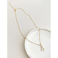 18K Gold Plated Copper Shell Gourd Pendant Necklace For Women Light Luxury Collarbone Chain