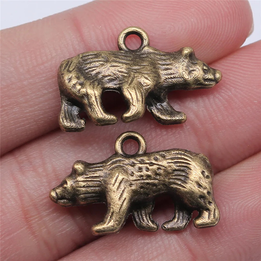 24x15mm 3.5g Multicolor Zinc Alloy Bear Dog Charm Pendant for DIY Necklace Bracelet Jewelry Making Findings