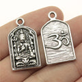 31x17mm 5.8g Antique Silver Zinc Alloy Yoga Deity Tag Charm Pendant for DIY Necklace Bracelet Jewelry