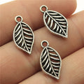 20x10mm 0.9g Antique Silver Zinc Alloy Leaf Charm Pendant for DIY Necklace Bracelet Making